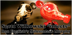 Ron English x Scott Wilkowski: Wilkowski infects Ron English's Mousemask Murphy